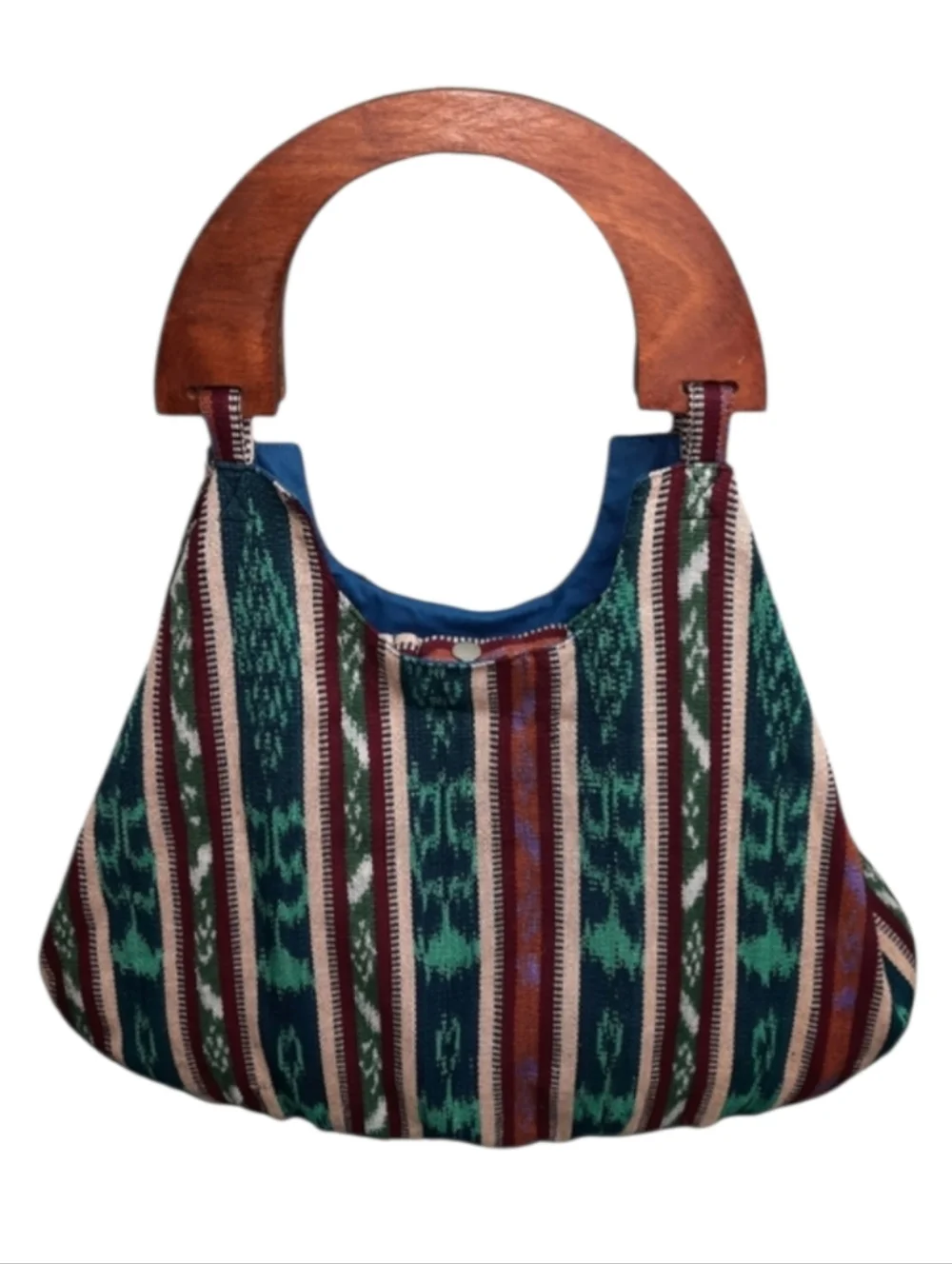 Vintage Mayatex Hand-Loomed Wood Handle Tote